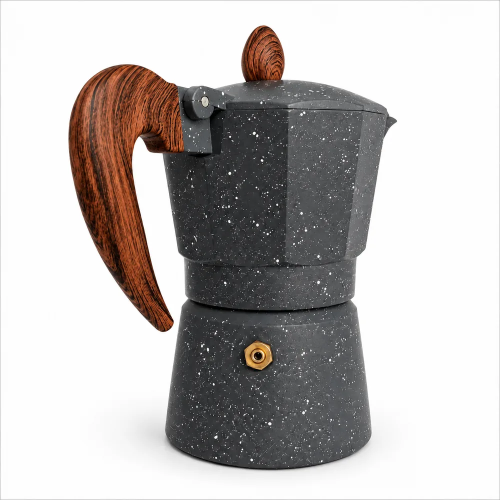 Rear view of the moka pot