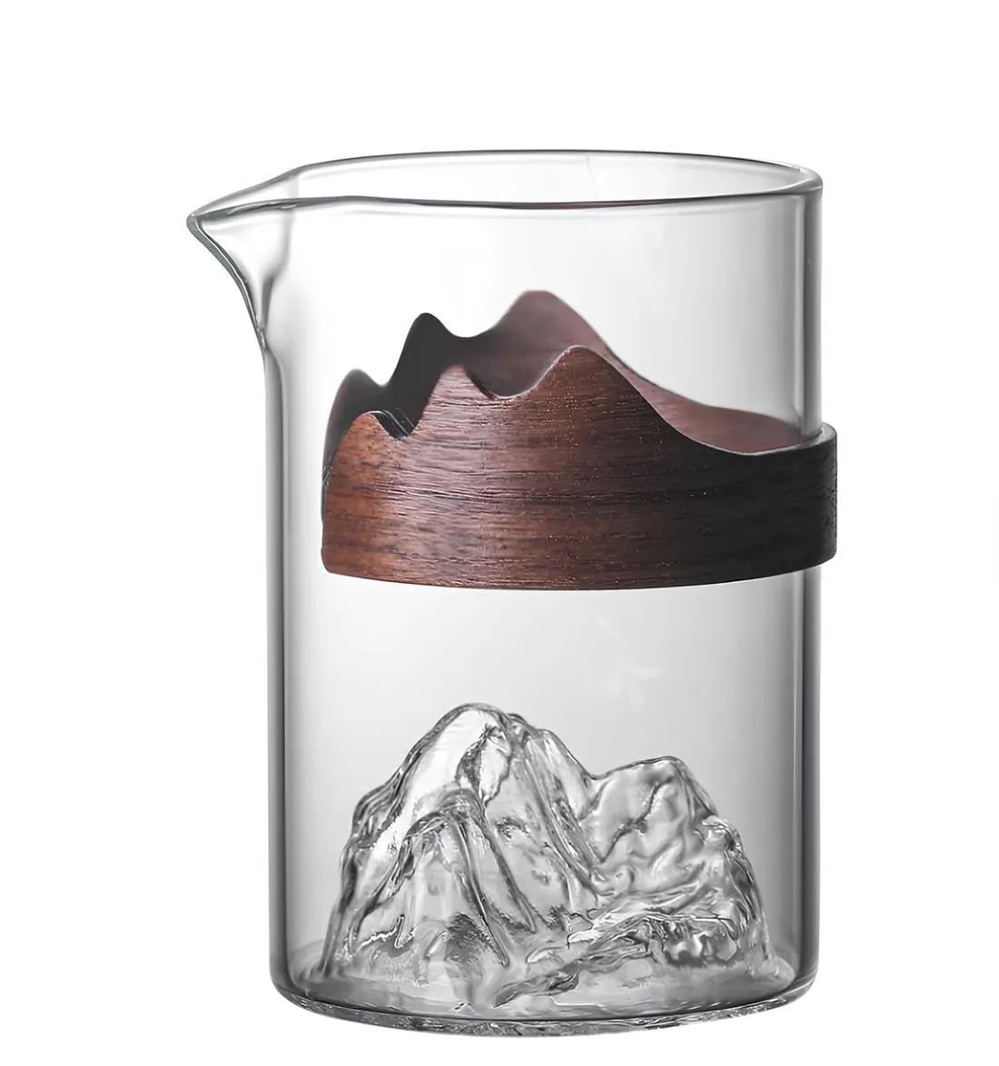 The Ibex glass decanter with its walnut collar